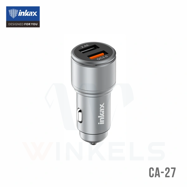 INKAX Chargeur de Voiture Double USB Métal 30W