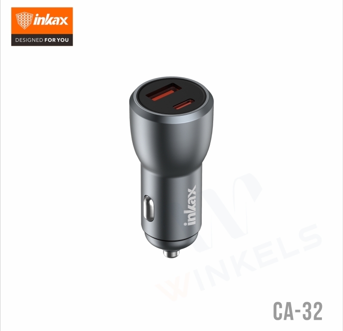 INKAX Chargeur de Voiture Type C et USB Métal 48W Ultra Rapide
